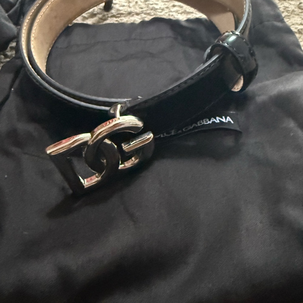 Dolce & Gabbana Black Belt with Silver Buckle